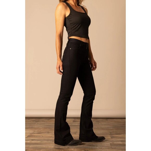 NEW Kimes Ranch Jennifer High Rise Flare Black Jeans Sz 8 $150 [jb] - Picture 4 of 10